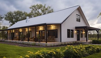 40x60 barndominium 3 bedroom white black 350x200