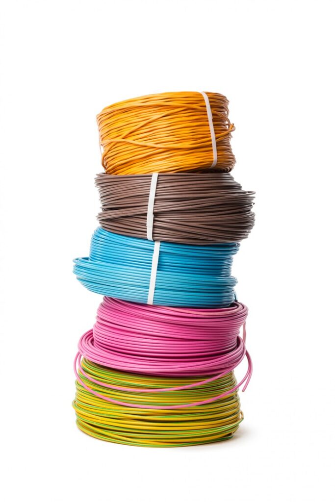 electrical cable energy technology equipment isolated white 93675 7148